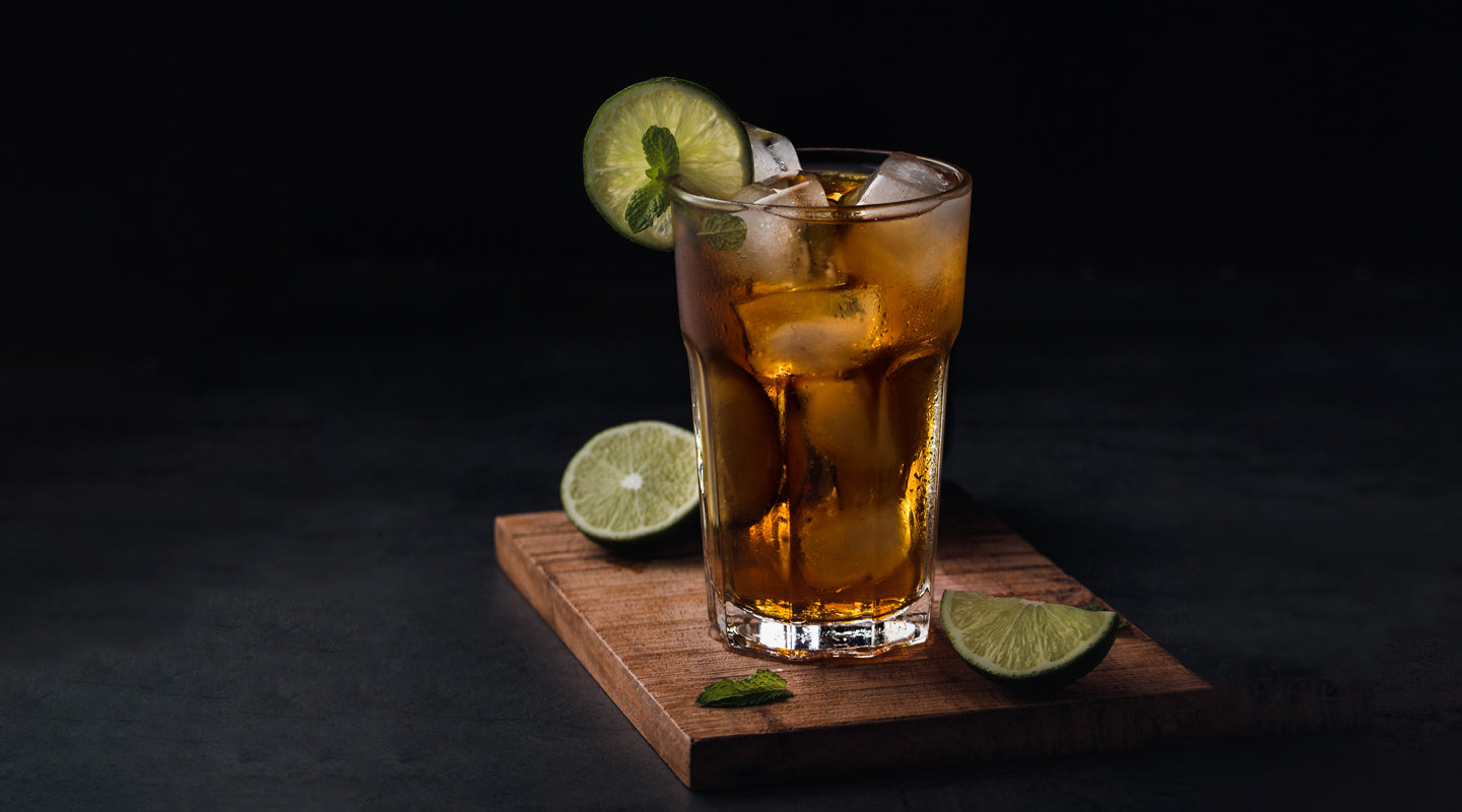 Dark and Stormy Cocktail Engraved Hi-ball Glass and Jug Rum