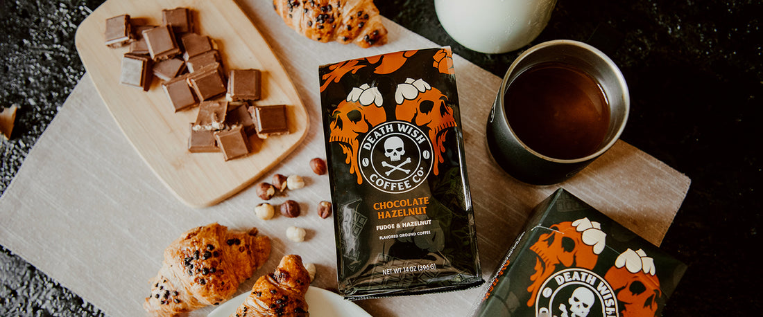 Smooth, bold, delicious Chocolate Hazelnut Coffee.