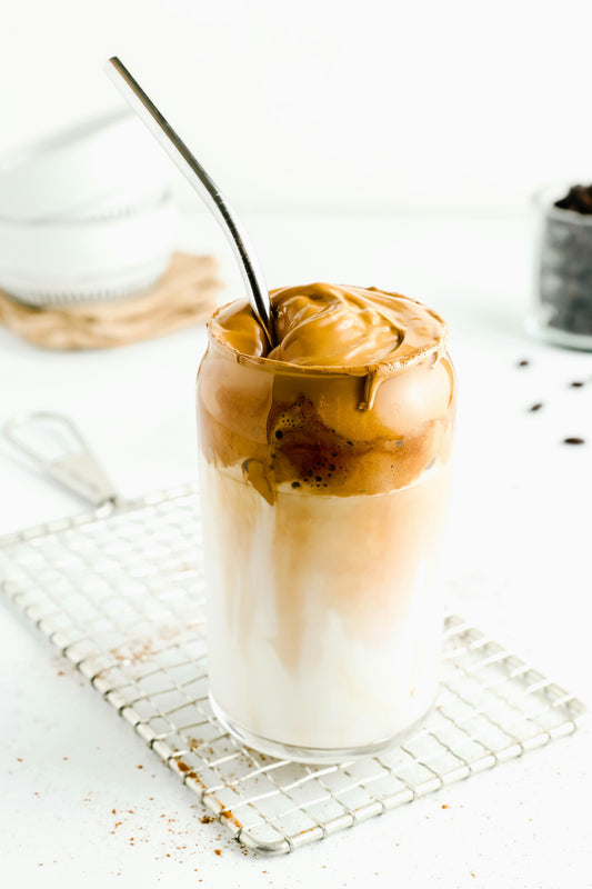 Whipped coffee in a glass