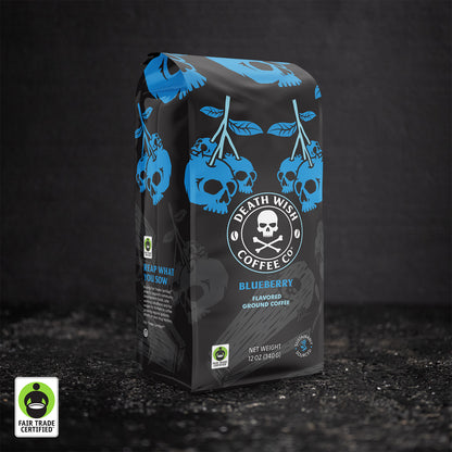 Death Wish Coffee - Blueberry Ground Coffee 12oz Bag.