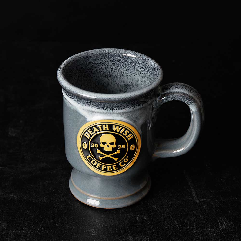 A top down view of the 2025 Death Wish Coffee Mug.