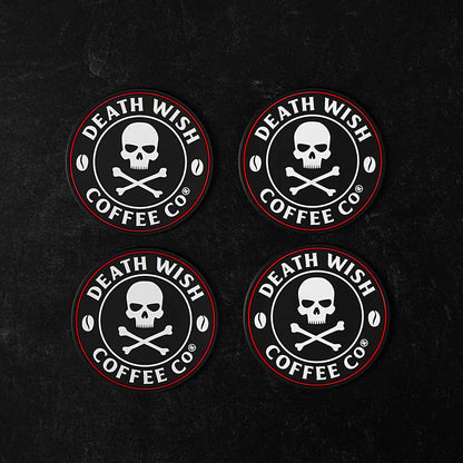 Shop the Death Wish Coffee Bold Logo Coaster Set.