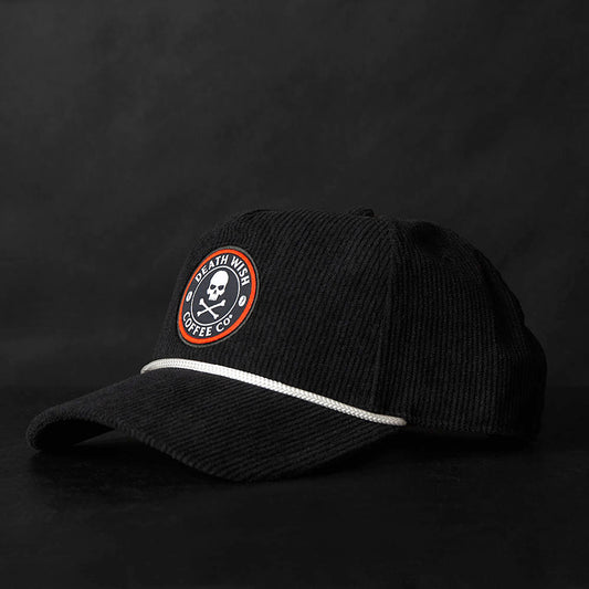 The front left of the Death Wish Coffee Coffee & Cord Snapback.