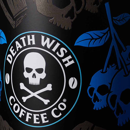 Death Wish Coffee Blue and Buried Canister - Logo Detail