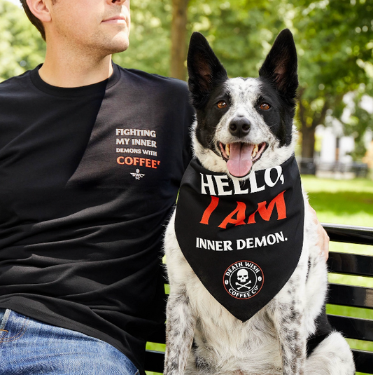 Death Wish Coffee Inner Demon Tee and Dog Bandana