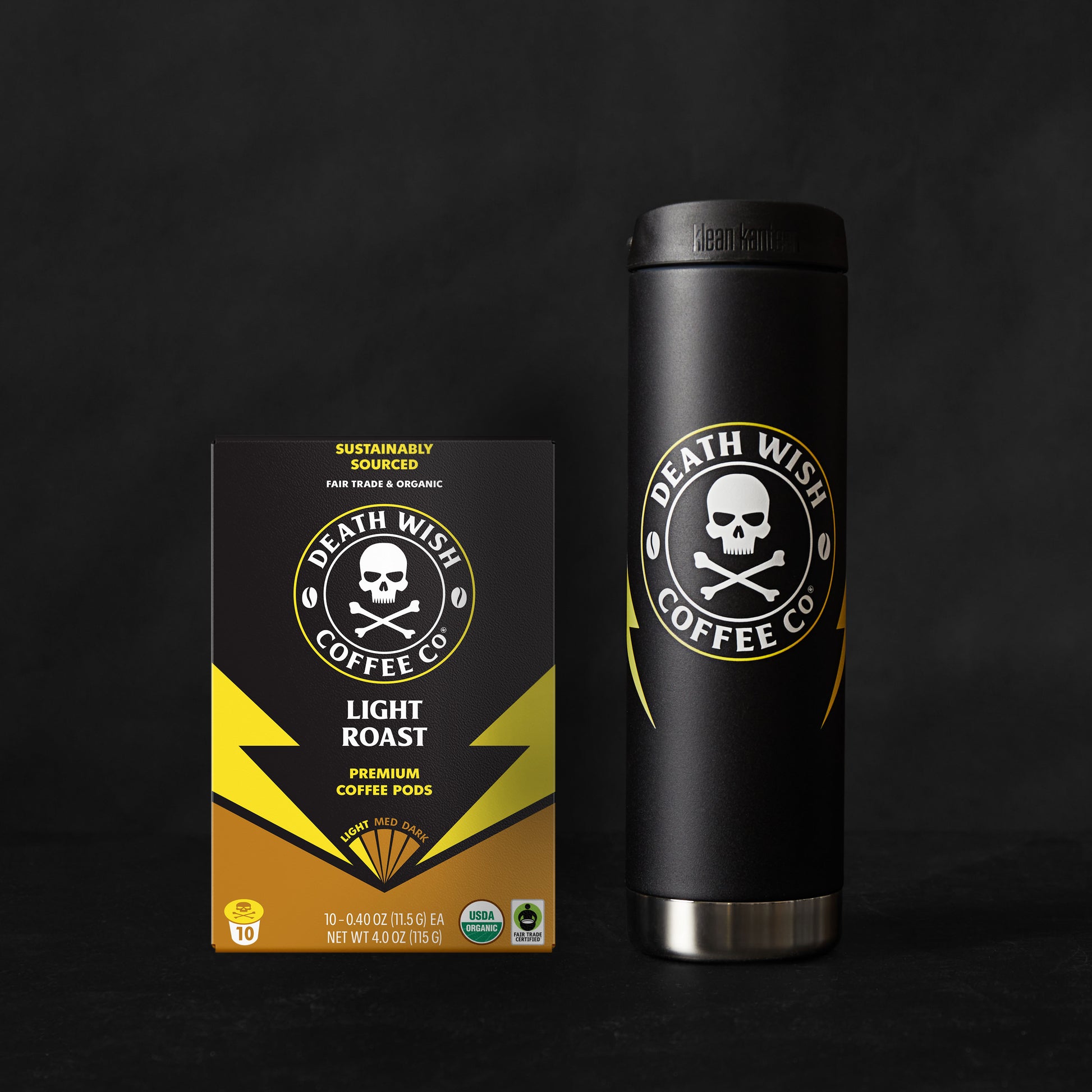 Death Wish Coffee Light Roast Single-Serve Pod Bundle.