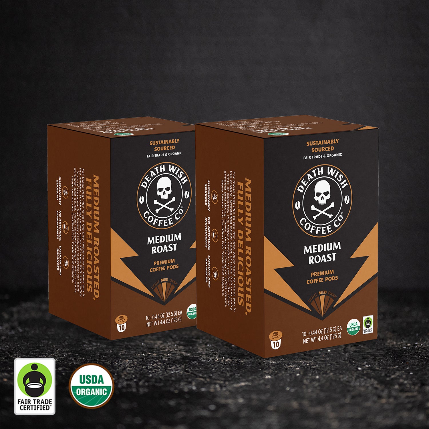 Death Wish Coffee - 20 Count Medium Roast Single-Serve Pods.