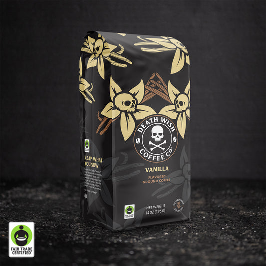 Death Wish Coffee Vanilla Flavored Ground Coffee - 14 oz Bag.